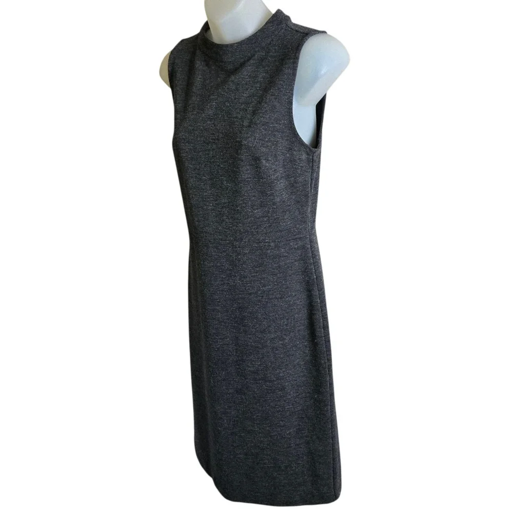 Ann Taylor Loft Womens Knit Shift Dress Size‎ 4 Gray Stretch Career Minimalist